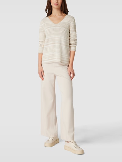 Christian Berg Woman Gebreide pullover met all-over motief Steengrijs - 1