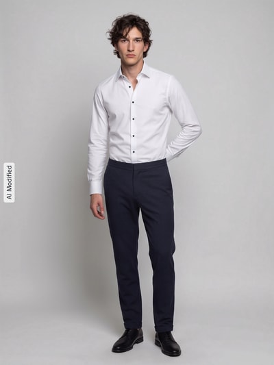 OLYMP Level 5 Body Koszula biznesowa o kroju slim fit z mieszanki bawełny Biały 1