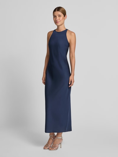 VILA Abendkleid aus Satin mit Rundhalsausschnitt Modell 'RAVENNA' Marine 1
