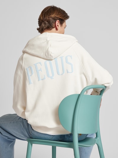 PEQUS Sweatjacke mit Label-Print Offwhite 3