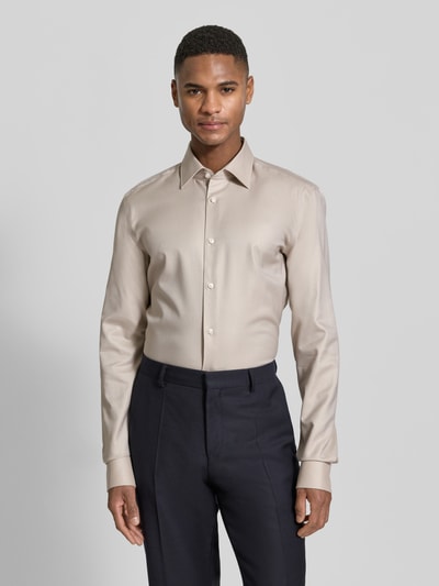 BOSS Slim Fit Businesshemd mit extra langem Arm Modell 'HANK' Beige 4