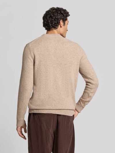 Barbour Pullover aus Woll-Seide-Mix mit Rundhalsausschnitt Modell 'TISBURY' Beige 5