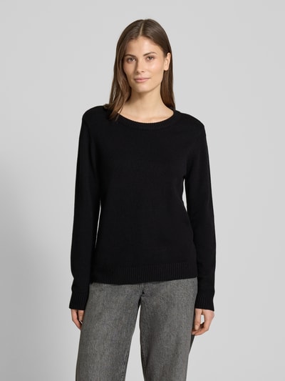 Vila Strickpullover mit Rundhalsausschnitt Modell 'Viril' Black 4