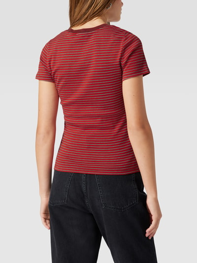 Levi's® T-Shirt mit Streifenmuster Modell 'SS RIB BABY TEE' Rot 5