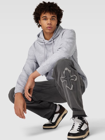 Jack & Jones Hoodie met labeldetail, model 'BRADLEY' Lichtgrijs gemêleerd - 3