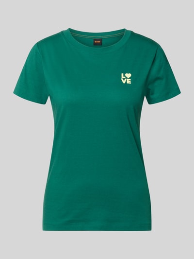 Produktfoto, Regular Fit T-Shirt aus reiner Baumwolle Modell 'C_ESOGO_3' von BOSS Orange, Optik: Unifarben, Label-Print, Rundhals, Kurzarm, glatte Struktur