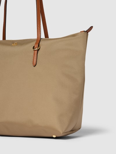 Lauren Ralph Lauren Tote bag met labelapplicatie, model 'KEATON' Zand - 3