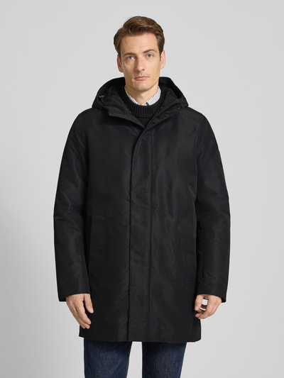Geox Regular fit parka met capuchon, model 'DORAY' Zwart - 4