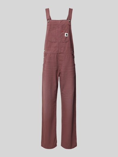 Carhartt Work In Progress Straight Leg Latzhose mit Label-Patch Modell 'Bib' Rosa 2