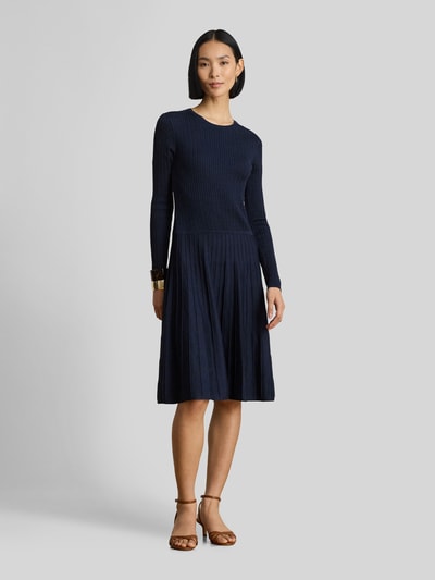 Lauren Ralph Lauren Tricotjurk met geplisseerde zoom van de rok Marineblauw - 4