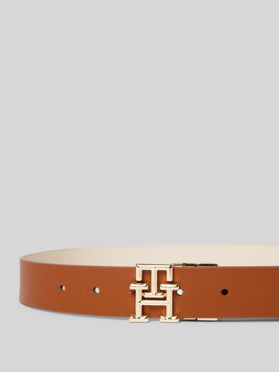 Tommy Hilfiger Gürtel mit Logo-Applikation Modell 'TH LOGO REV 3.0' Cognac 2