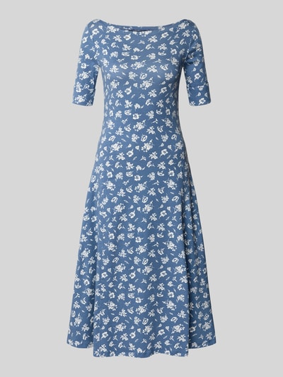 Lauren Ralph Lauren Midikleid mit U-Boot-Ausschnitt Modell 'MUNZIE' Bleu Melange 2