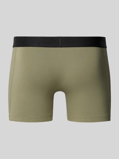 BOSS Regular Fit Trunks aus Baumwoll-Elasthan-Mix im 3er-Pack Oliv 3