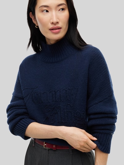 Tommy Hilfiger Turtleneck aus Wolle mit Logo Stickerei Marine 3