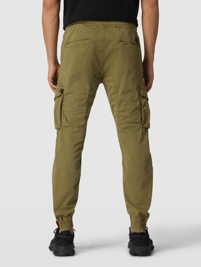 Alpha Industries Cargohose mit Label-Details Modell 'Twill' Oliv 5