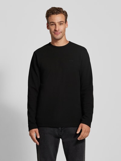 BOSS Orange Longsleeve mit Label-Stitching Modell 'Tempesto' Black 4