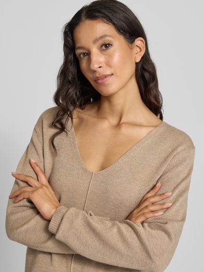 FREE/QUENT Strickpullover mit Teilungsnaht Modell 'Claura' Sand 3