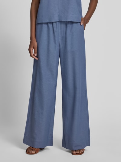 mbyM Wide Leg Stoffhose aus Viskose-Baumwoll-Leinen-Mix Modell 'Asaka' Rauchblau 4