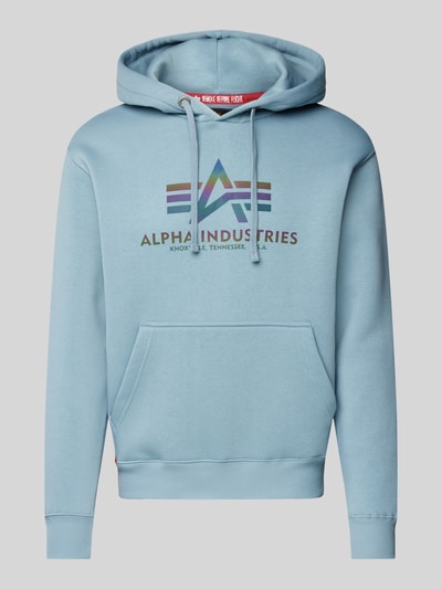 Alpha Industries Bluza z kapturem z nadrukiem z logo Jasnoszary 2