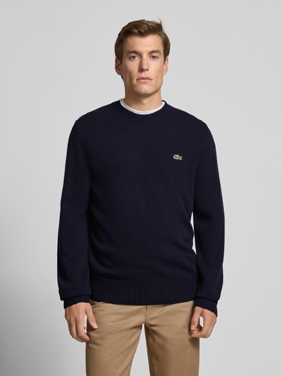 Lacoste Regular Fit Strickpullover aus reiner Wolle Marine 4