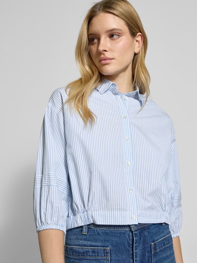 Emily Van den Bergh Regular fit overhemdblouse met 3/4-mouwen Bleu - 3