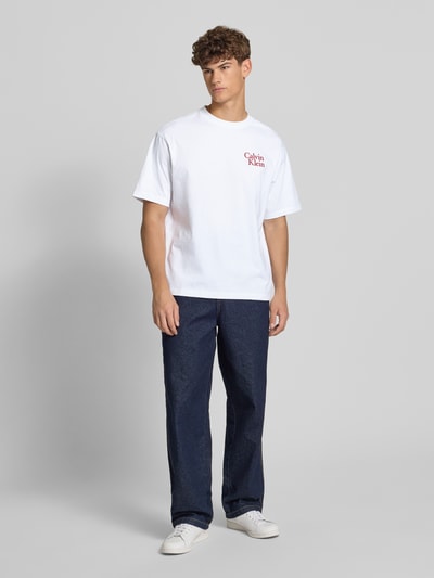 Calvin Klein Jeans T-shirt met labelstitching Wit - 1