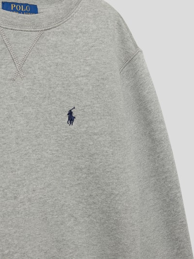 Polo Ralph Lauren Teens Sweatshirt in Melange-Optik mit Label-Stitching Mittelgrau Melange 2