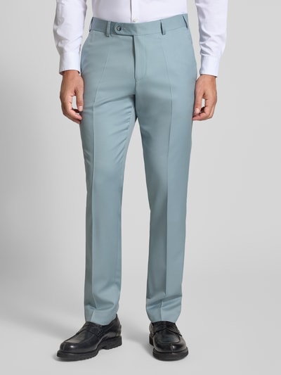 Wilvorst Slim fit pantalon met steekzakken Aquablauw - 4