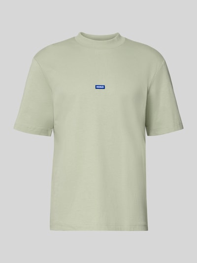 Produktfoto, Regular Fit T-Shirt aus reiner Baumwolle Modell 'NIEROS' von Hugo Blue, unifarben, Rundhals, kurzarm, Label Patch