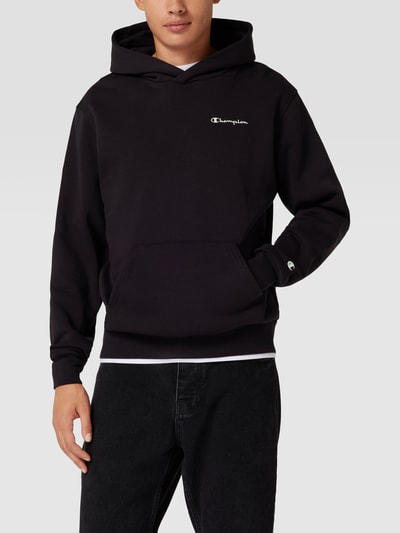 CHAMPION Hoodie mit Label-Print Modell 'Hooded' Black 4