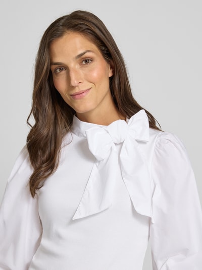 Rich & Royal Strikblouse met 3/4-mouwen Wit - 3