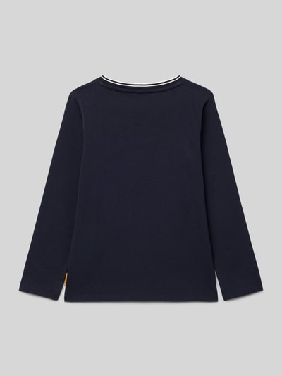 Steiff Bluzka z długim rękawem o kroju regular fit z wyhaftowanym logo Granatowy 3