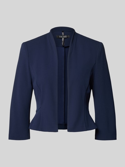 Produktfoto, Bolero mit 3/4-Ärmel von Swing in Dunkelblau, Material-Mix mit Stretch, Regular Fit, Rückenlänge bei Größe 36: 47 cm.