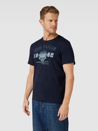 Tom Tailor T-shirt met logoprint Marineblauw - 4