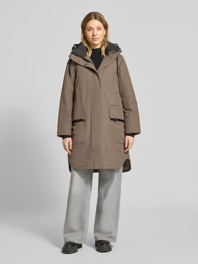 Didriksons Parka met capuchon en klepzakken, model 'AIKO' Leem - 1