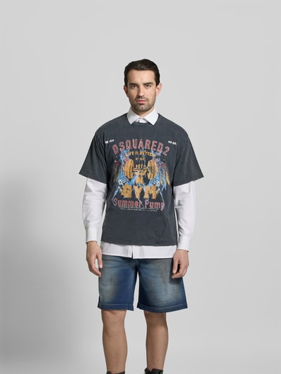 Dsquared2 T-Shirt aus reiner Baumwolle Anthrazit 4