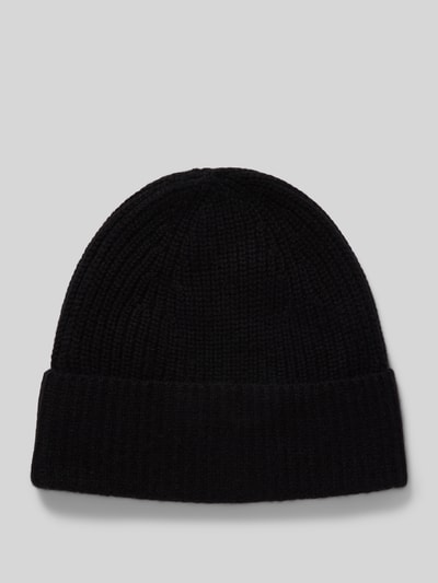 MCNEAL Strickmütze aus Kaschmir mit breitem Umschlag Black 1