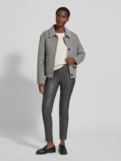 Raffaello Rossi Skinny fit broek in leerlook, model 'RESA' Antraciet - 1