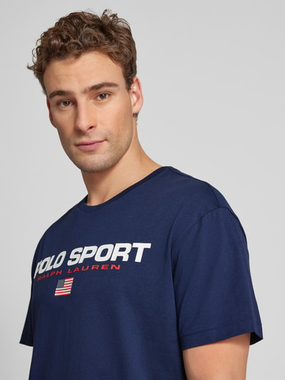 Polo Sport T-shirt met labelprint Marineblauw - 3