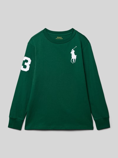 Polo Ralph Lauren Teens Longsleeve mit Label-Stitching und Rundhalsausschnitt Dunkelgruen 1
