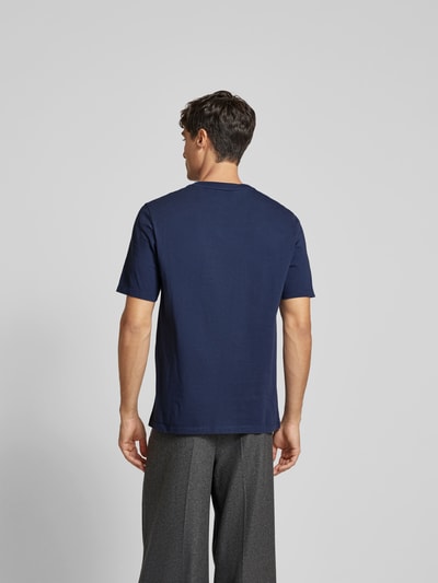 MAISON KITSUNE T-Shirt mit Label-Stitching Dunkelblau 5