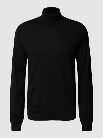 Pierre Cardin Rollkragenpullover aus Wolle in unifarbenem Design Black 2