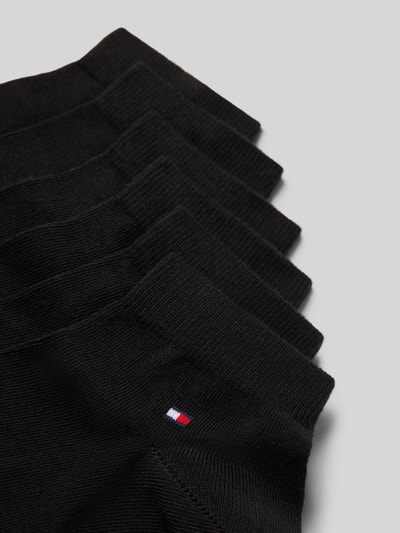 Productfoto, zwarte sokken met fijngebreide structuur van katoenmix, Sokken aus Baumwoll-MIx im 6er-Pack Modell 'QUARTER 6P' van Tommy Hilfiger, Heren