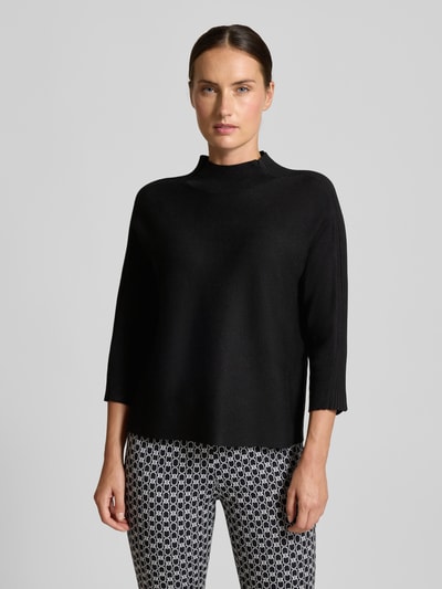 comma Sweter z dzianiny ze stójką i rękawem o dł. 3/4 Czarny 4