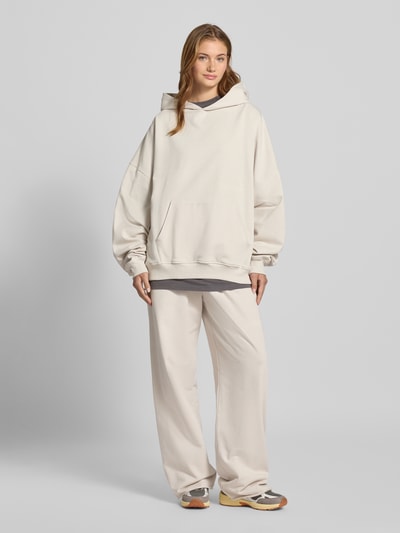 Karo Kauer Oversized hoodie met capuchon en kangoeroezak Lichtgrijs - 1