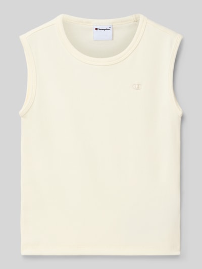 Productfoto, Regular Fit Top mit Logo-Stitching van CHAMPION voor kinderen in elastische katoenmix, ronde hals, crèmekleurig, gladde textuur, ruglengte 37 cm bij maat 140