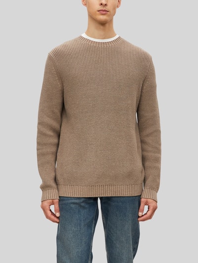 s.Oliver RED LABEL Regular Fit Strickpullover aus reiner Baumwolle mit Rundhalsausschnitt Mittelbraun 3