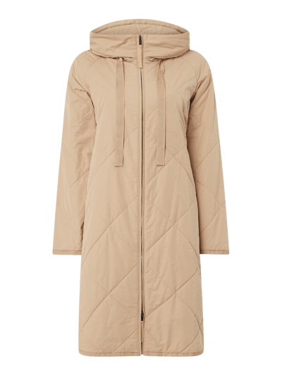 Weekend Max Mara Płaszcz pikowany z kapturem model ‘Leonida’ — wodoodporny Camel 1