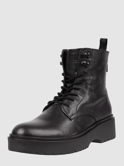 Levi’s® Acc. Leren boots met vetersluiting, model 'Bria' Zwart - 1