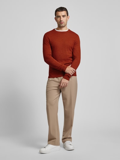 MCNEAL Gebreide pullover met ronde hals Terracotta gemêleerd - 1